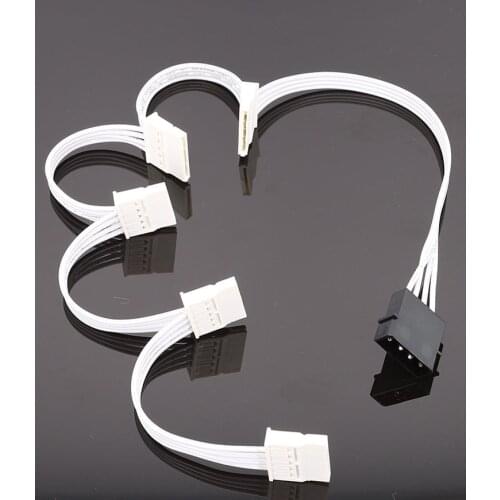 4pin IDE Molex 1 to 5 SATA 15pin Splitter Hard Drive HDD SSD Power Supply Cable Cord for Chia Coin Mining 18AWG Red