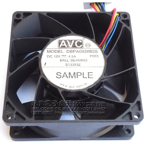 AVC DBPA0938B2S P003 DC 12V 4.5A 90x90x38mm 4-Wire Server Cooling Fan