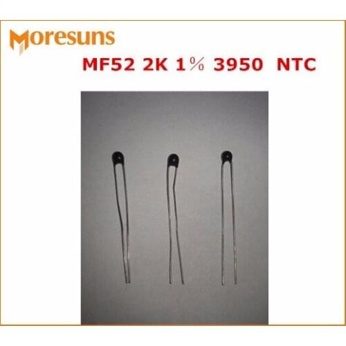 Fast Free shiping 500pcs/lot NTC MF52 2K B3950 1% NTC thermistor temperature sensor