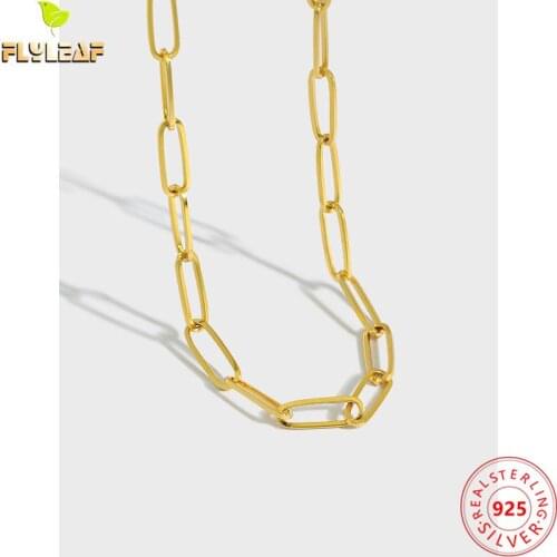 925 Sterling Silver Link Chain Choker Necklace For Women Men Light Luxury Female Fine Jewelry