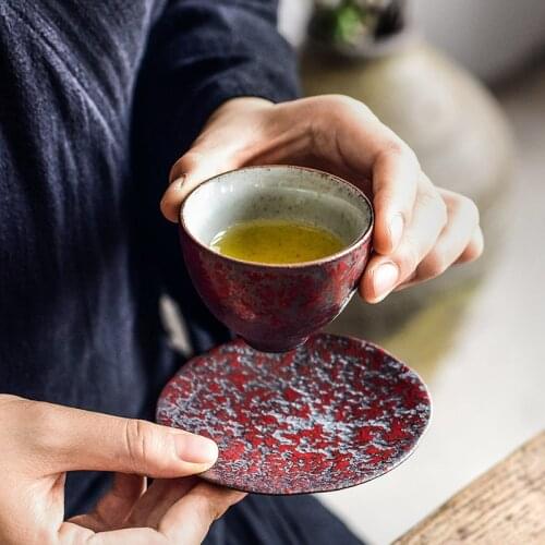 Tea Cup Master Cup Course Ceramic Tea Set Japanese Antique Tea Set Tea Utensils Ceramic Bubble Tea Cup Kung Fu Tea Set Coaster