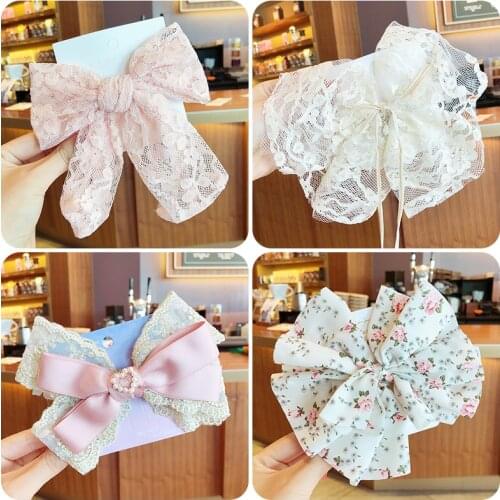 New Children Cute Colors Mesh Lace Crown Pendant Ornament Hair Clips Girls Lovely Barrettes Hairpins Kids Sweet Hair Accessories