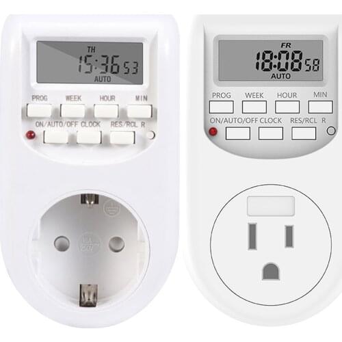 Electronic Digital Socket With Timer EU US Plug Kitchen Outlet Switch 220V~240V 125V Energy Saving Programmable Timer Socket