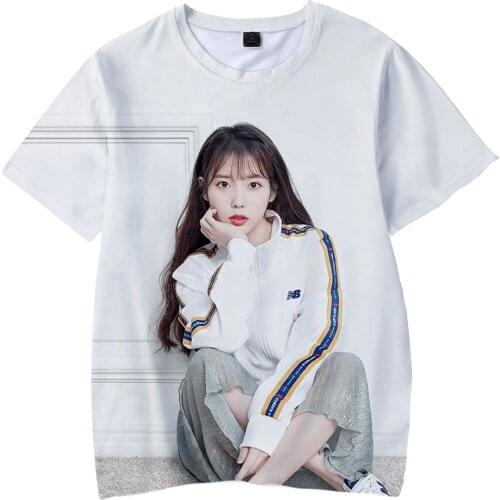 Popular Kpop Singer IU T-shirt Boys/girls 3D Print Tshirt Fashion Summer Kids Short Sleeve Harajuku Unisex Lee Ji Eun tee