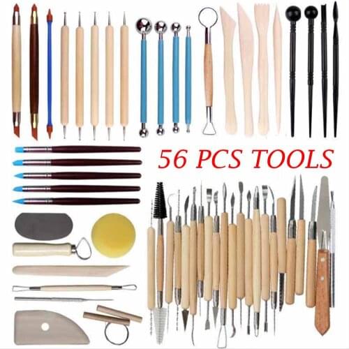 Arts Crafts Clay Sculpting Tools Pottery Carving Tool kit Pottery & Ceramics Ceramics Wooden Handle Modeling Clay Tools