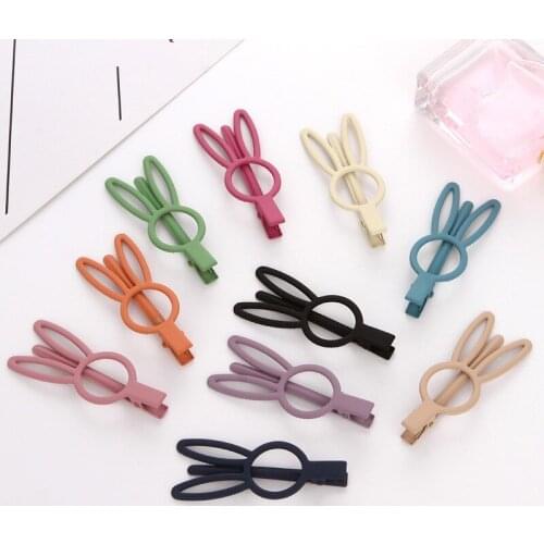 1PC Cute Lovely Candy Color Sweet Hair Clips Women Girls Hairpins Kawaii Bunny Rabbit Ear Barrettes For Kids Hair Accessories