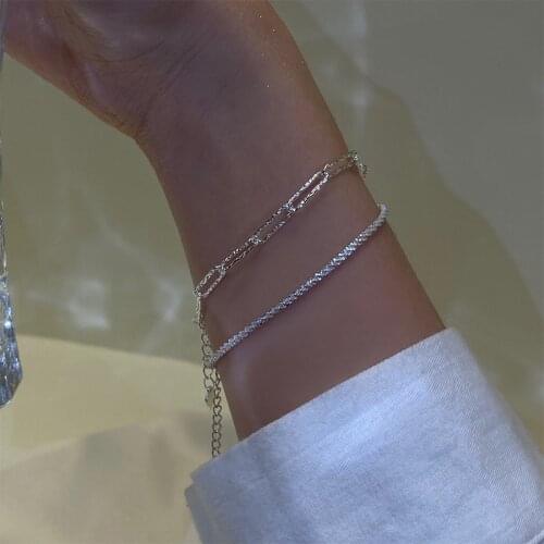 Origin Summer Exquisite Bling Bling Chain Bracelet for Women Vintage Minimalist Alloy Bracelet Wedding Jewelry Accessories