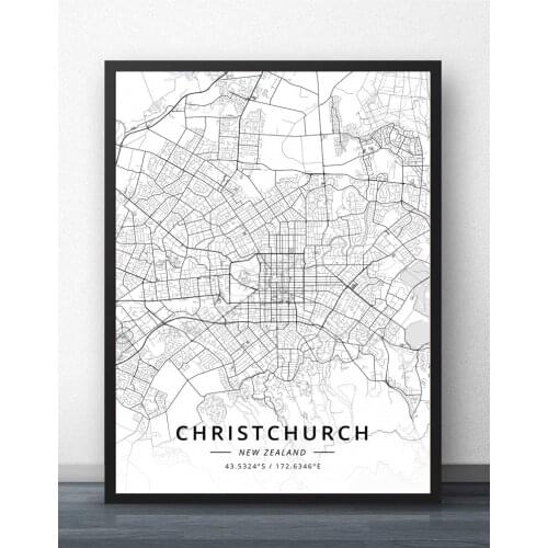 City Map Christchurch Dublin Dubai Houston Wall Art Paint Wall Decor Canvas Prints Canvas Art Poster Oil Paintings No Frame