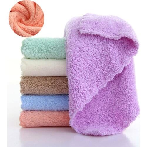 30*30cm Coral Fleece Square Handkerchief Soft Absorbent Towel Dish Towels Portable Multifunctional Cleaning Small Square