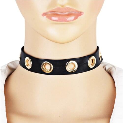 La MaxZa Fashion Necklace Hollow PU Retro Choker Collar Gothic Punk Harajuku Necklaces for Women Personality Jewelry Accessories