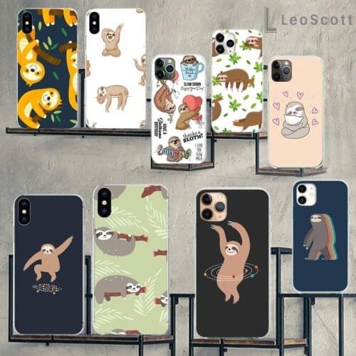 Cute sloth Phone Case For iphone 12 5 5s 5c se 6 6s 7 8 plus x xs xr 11 pro max mini