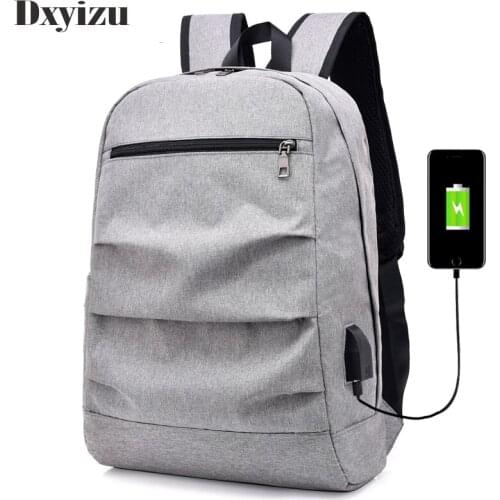 2020 New Mens USB Charging Backpacks Laptop Bags Polyester Casual Preppy Style School Bags Travel Large Capacity Backpack