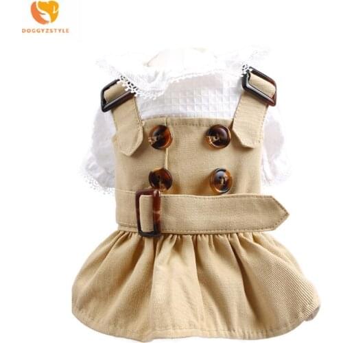 Pet Dog Clothes Button Skirt Teddy Spring and Summer Thin Section Puppies Chihuahua Bomei