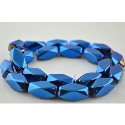 Wholesale Jewelry Maing Beads Hematite New Design Shape Silver Blue Gold Color Faceted Beads 5 Strands lot Free Shipping