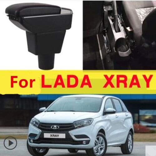 For LADA XRAY Armrest box For LADA XRAY central Store content box with cup holder ashtray with USB interface