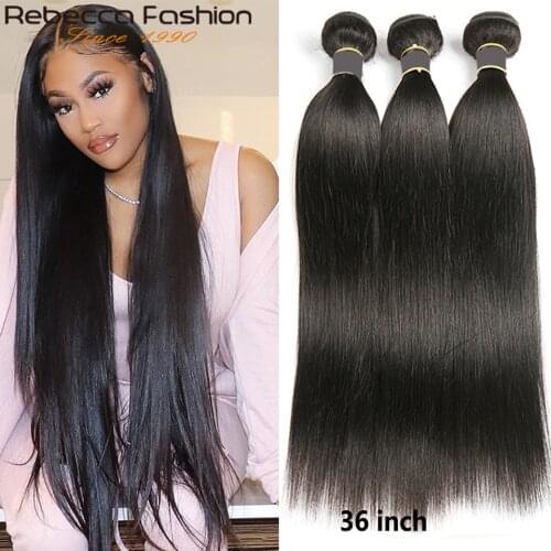 Rebecca Straight Human Hair Bundles Brazilian Hair Weave Bundles Remy Hair Extensions 30 32 34 36 inch Bundle 1/3 /4 Pcs a Lot