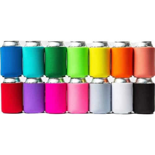 Blank Beer Can Coolers Sleeves, Soft Insulated Beer Can Cooler Sleeves -HTV Friendly Plain Can Sleeves for Soda, Beer