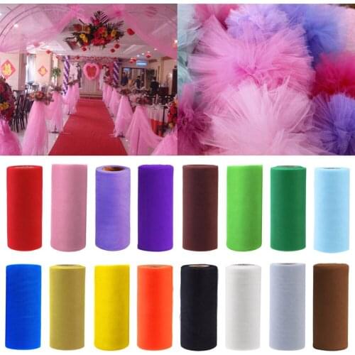 Retial 100 Yards 15 cm DIY Wedding Decoration Tulle Roll Spool Tutu Apparel Knit Fabric For Sewing Party Birthday Event Supplies