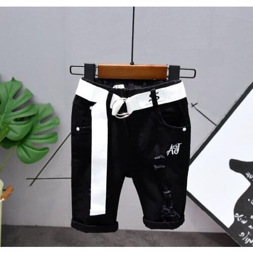 Baby boys Ripped Jeans Shorts kids knee length shorts childrens cotton trousers Summer Style Denim boys shorts kids boys trouse