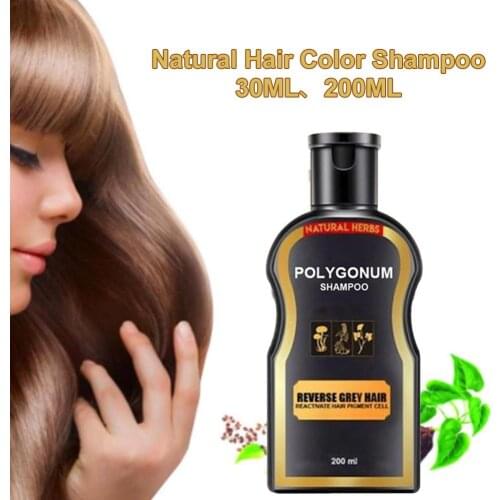 30ml/200ml Natural Hair Color Shampoo Non-toxic Safe Natural Hair Nourishing Natural Therapy Shampoo Shiny Hair Growth Shampoo