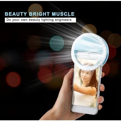 Mobile Phone Clip Selfie LED Auto Flash For Cell Phone Smartphone Round Portable Selfie Flashlight Mini Camera Flashlight