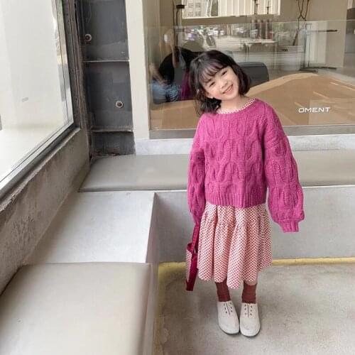 Girls Sweater Kids Coat Outwear 2021 Simple Thicken Warm Winter Autumn Knitting Tops Cotton Teenager Pullover Childrens Clothin