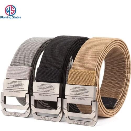Tactical Elastic Woven Belt Men Military SWAT Nylon Outdoor Combat Belt Survival Emergency Rescue Waist Belt Man Double Buckle