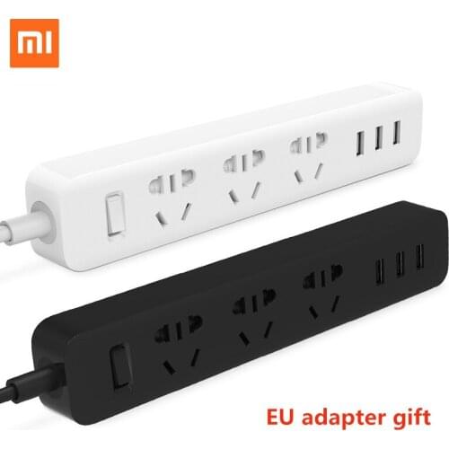 2017 New Original XiaoMi Power Strip 3 USB Charging Ports Mi Power Plug Quality Power Converter Multi-purpose Smart Power Strip