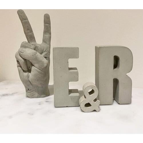 Finger V Shape Concrete Mould Jewelry Storage Rack Cement Plaster Mold Gesture Candle Silicone Mould