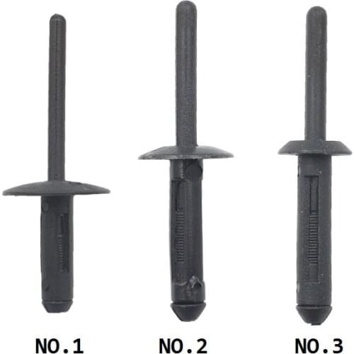 30Pcs Black Plastic Fastener Blind Rivets Head Break Mandrel Blind Nail Rivets For BMW VW Chrysler Ford