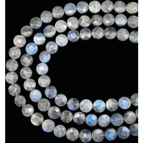 10mm12mm Natural Mineral Grey Labradorite Faceted Roundel Semi-Precious Stone Gemstone Loose Beads For Jewelry Making Multifacet