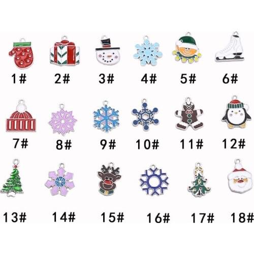 10pcs/Lot Christmas Diy Handmade Oil Enamel Charms Design for Jewelry Making Earring Bracelet or Necklace