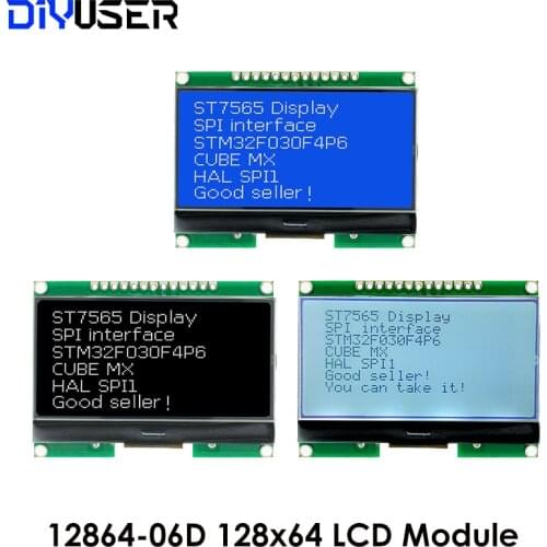 12864-06D, 12864, LCD module, COG, with Chinese font, dot matrix screen, SPI interface