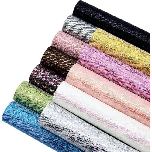 David accessories 20*33cm Chunky Glitter Faux Synthetic Leather Fabric Sheets DIY Bow Bag Fabric Material,1Yc9915