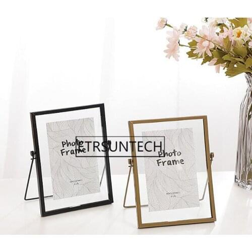 20pcs Nordic Geometric Metal Glass Photo Frame Creative Wall Decoration Photo Decorative Picture Frame 6 Inch