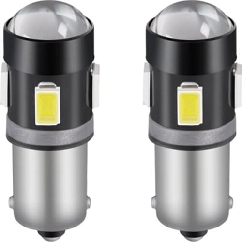 2x T4W Led H6W Car Light Ba9s High Quality Lens Auto Dome Light Lamp Bulbs 5630 SMD White Red Yellow 12V Reading Door Signal