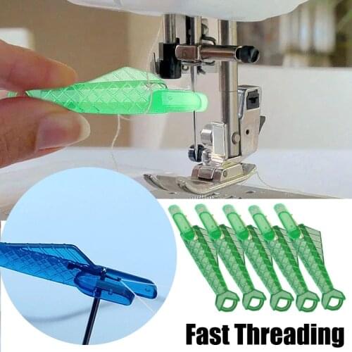 5 Pcs Fish Type Needle Threader Sewing Machine Needle Changer Stitch Insertion Tool Quick Automatic Threader Sewing Accessories
