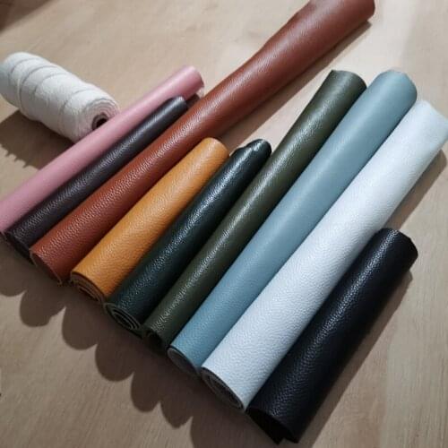 20cm Width 30cm Length 6 Pieces Of First Layer Cowhide Color Lychee Pattern Sofa Seat Handmade DIY Card Bag Leather Material