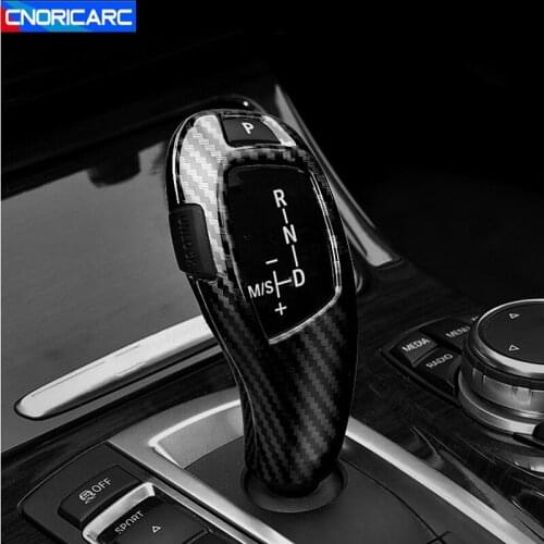 Car Carbon Fiber Color Gearshift Handle Frame Decorative Cover Trim For BMW 5 Series E60 X5 E70 X6 E71 LHD Interior Accessories