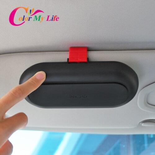 Color My Life 1 Set Car Sun Visor Glasses Case Sunglasses Holder Storage Box for Toyota CHR C-HR 2016 - 2020 Accessories