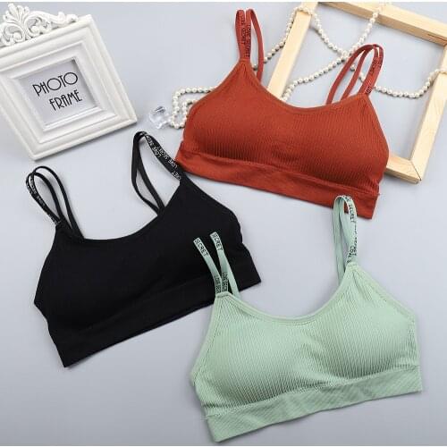 2021 Hot Sale New Fashion Women Sexy Bra Women Tanks Solid Vest Fashion Seamless Breathable Push Up Top Underwear Sleep Bra