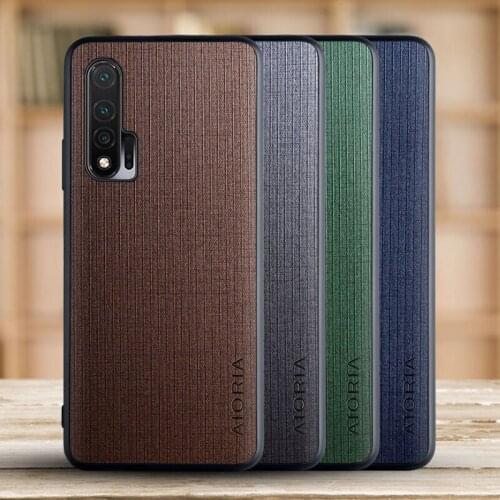 Phone case for Huawei nova 6 4G 5G Cross pattern Fabric Texture funda coque capa Classical style cover for Huawei nova 6 case