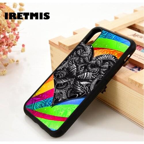Iretmis 5 5S SE 6 6S phone case cover for iPhone 7 8 plus X Xs 11 Pro Max XR Love heart Gay pride lgbt rainbow flag pretty LGBTQ