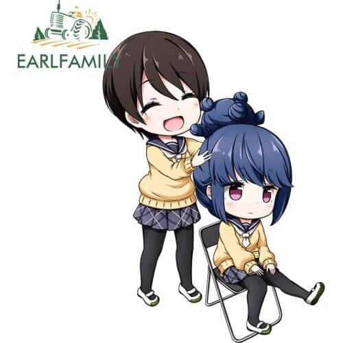 EARLFAMILY 13cm x 9.3cm for Yuru Camp Car Stickers Waterproof Car Decal Creative Graphics Scratch-Proof for VAN ATV RV