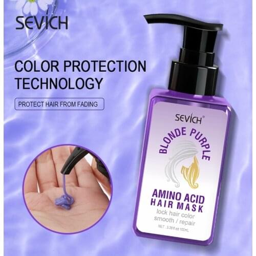 Sevich 100ml Purple Hair Mask Repairs Frizzy make hair soft smooth Removes yellow and brassy tones hair mask