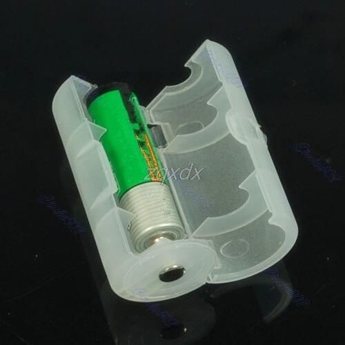 Hot Sell 1Pc AA to D Size Battery Adaptor Holder Case Converter