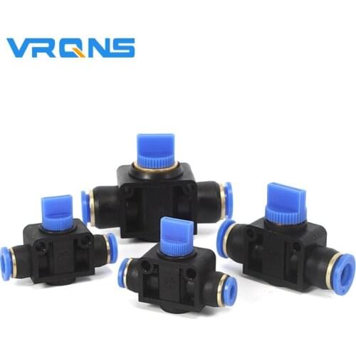 HVFF Blue Pneumatic Fittings Hand Valve 4mm 6mm 8mm 10mm 12mm Connector Quick Push Air/Water Hose Tupe Connector