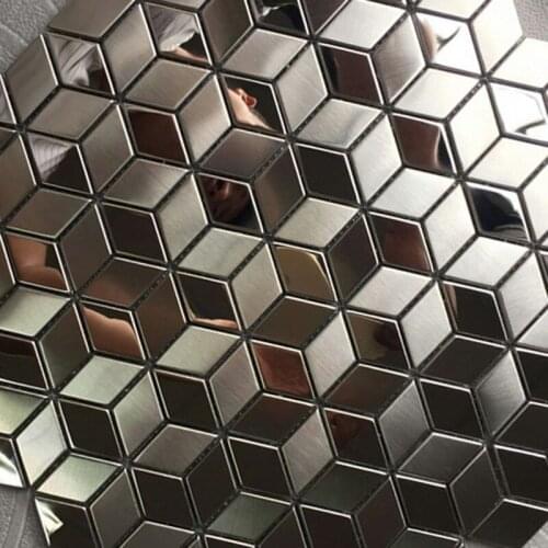 China Rhombus stainless steel metal mosaic tile