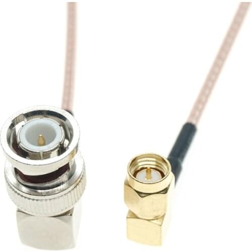 BNC Male Right Angle To SMA Male Right Angle RA 90 Degree Connector RF Coaxial Cable RG316 Jumper Pigtail FPV