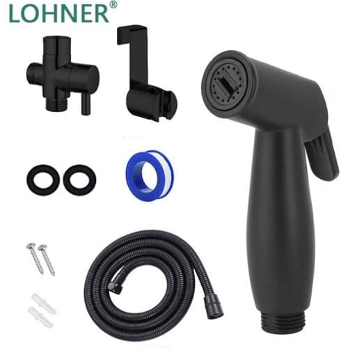 Lohner Black Bidets Sprayer Toilet and Baby Cloth Diaper Spray Easy Install Hygiene with Hose Feminine Wash Pet Shower Sprayer